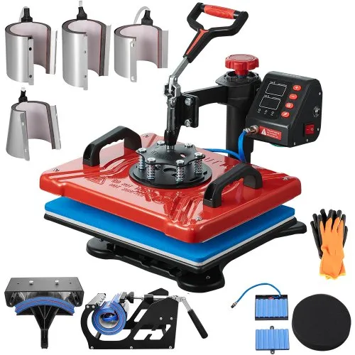 VEVOR Transferpresse 38 x 30 cm Hitzepresse 10 in 1 T-Shirtpresse Rot Textilpresse Heißpresse 360-Grad-Drehbar Multifunktionale Sublimationsmaschine VEVOR Transferpresse 38 x 30 cm Hitzepresse 10 in 1 T-Shirtpresse Rot Textilpresse Heißpresse 360-Grad-Drehbar Multifunktionale Sublimationsmaschine