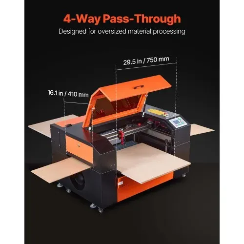 VEVOR CO2-Lasergravierer 60 W, 600x400 mm Arbeitsbereich, CO2-Laser-Gravier- & Schneidemaschine mit 4-Wege-Luftunterstützung, kompatibel mit LightBurn, CorelDRAW & RDWorks, für Holz, Acryl & Glas – Bild 5