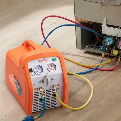 VEVOR Zwei-Zylinder Kältemittelabsauggerät Kältemittel Absaugstation 1 Ps Kältemittel Absauggerät Kältemittelrückgewinnungsmaschine 220-240 V 3,49 kg/min – Bild 7