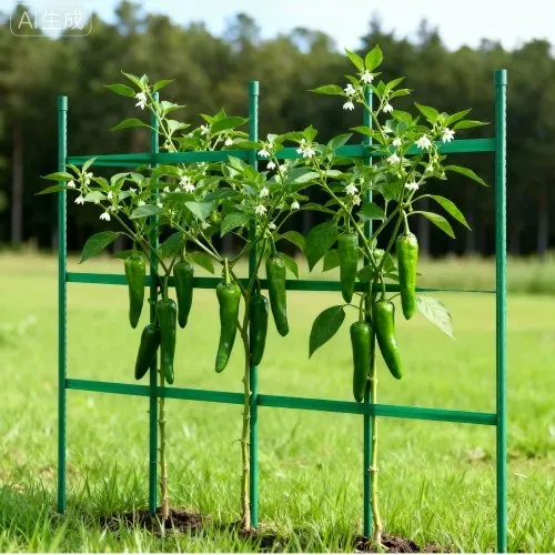 VEVOR Rankhilfe, 50er-Pack, Pflanzstab ⌀11x1170 mm, kunststoffbeschichtete Metall-Tomatenstäbe, Pflanzenstütze mit spitzem Ende & rutschfesten Noppen für den Anbau von Kletterpflanzen & Gemüse – Bild 7