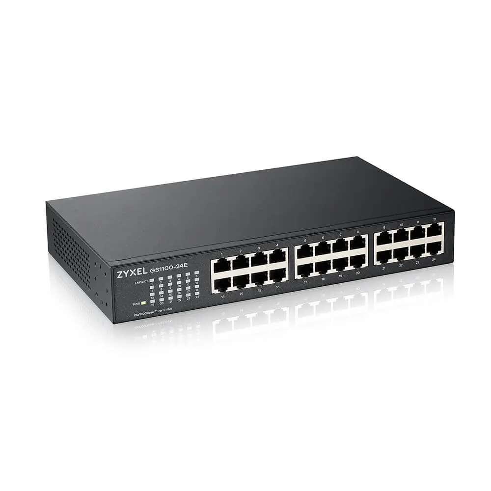 Zyxel GS1100-24E Unmanaged Gigabit Ethernet (10/100/1000) Schwarz – Bild 2