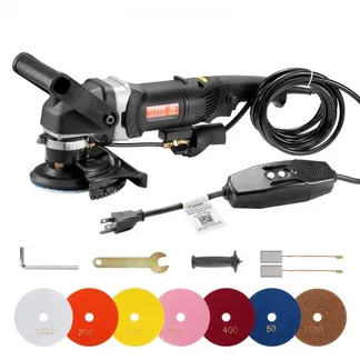 VEVOR Nasspolierer 800 W, 4-Zoll-Betonschleifer mit 6 variablen Geschwindigkeiten und 7 Polier-Kits, Nassschleifmaschine für Marmor, Granit, Stein, Fels, Fliesen, ausgestattet mit einem FI-Schutzschalter (700 – 3000 U/min) VEVOR Nasspolierer 800 W, 4-Zoll-Betonschleifer mit 6 variablen Geschwindigkeiten und 7 Polier-Kits, Nassschleifmaschine für Marmor, Granit, Stein, Fels, Fliesen, ausgestattet mit einem FI-Schutzschalter (700 – 3000 U/min)