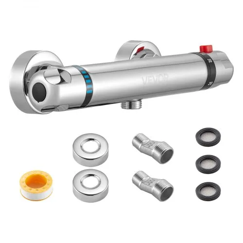 VEVOR Duscharmatur mit Thermostat Duschthermostat mit 38 °C Sicherheitsschloss, Duschhahnventil Badewannenarmatur, Temperaturregelventile für Badezimmer Wohnmobil Hotel verchromte Beschichtung VEVOR Duscharmatur mit Thermostat Duschthermostat mit 38 °C Sicherheitsschloss, Duschhahnventil Badewannenarmatur, Temperaturregelventile für Badezimmer Wohnmobil Hotel verchromte Beschichtung