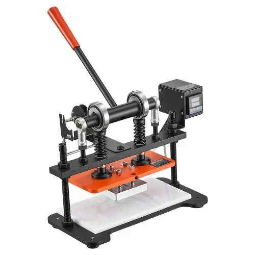 VEVOR Beheizte Lederschneidemaschine 260x120 mm Lederdruckmaschine 1,5 t, zum Lederprägen & Stanzen 12 mm Hub Zwei Führungswellen Digitales Bedienfeld 26 Kupferbuchstabenstempel 50 Heißprägefolien – Bild 8