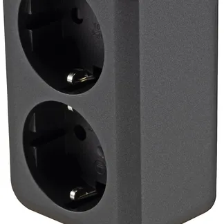 FASKO Doppel-Steckdose, AP, Anthrazit 250V~/ 16A, Aufputz, Schraubanschluss FASKO Doppel-Steckdose, AP, Anthrazit 250V~/ 16A, Aufputz, Schraubanschluss