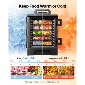 VEVOR Isolierter Speisenbehälterträger Warmhaltebox für Gastronomie 75 L, Speisenbehälter mit Doppelschnallen & Griffen, Speisenbehälterträger Lebensmitteltransportbox Restaurant Kantine schwarz VEVOR Isolierter Speisenbehälterträger Warmhaltebox für Gastronomie 75 L, Speisenbehälter mit Doppelschnallen & Griffen, Speisenbehälterträger Lebensmitteltransportbox Restaurant Kantine schwarz