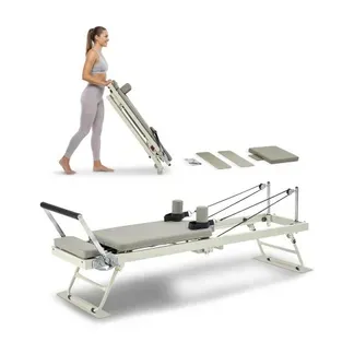 VEVOR Faltbarer Pilates Reformer Trainingsgerät im Heim-Fitnessstudio, Pilates-Bett mit doppeltem Widerstand – Feder und Kordel, für Fortgeschrittene und Anfänger, bis zu 181,44 kg VEVOR Faltbarer Pilates Reformer Trainingsgerät im Heim-Fitnessstudio, Pilates-Bett mit doppeltem Widerstand – Feder und Kordel, für Fortgeschrittene und Anfänger, bis zu 181,44 kg