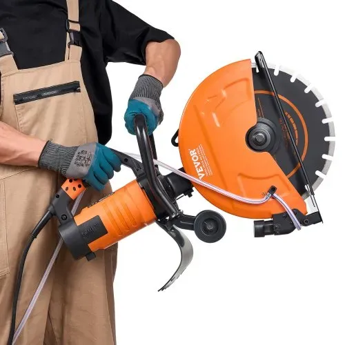 VEVOR Elektrische Betonsäge, 356 mm, Hochleistungs-Kreissäge 2800 W, Schnitttiefe 127 mm, Nass-/Trocken-Scheibensäge mit Wasserrohr, Wasserpumpe, Sägeblatt, für Stein und Ziegel – Bild 10