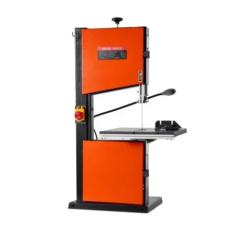 VEVOR Bandsäge, Schnittbreite 254 mm, Zweigang-Holzbandsäge mit 373-W-Motor (1/2 PS), Schnitthöhe 160 mm, 335x340 mm Gusseisentisch, mit 360°-Arbeitsleuchte, Gehrungsanschlag, Parallelanschlag – Bild 9