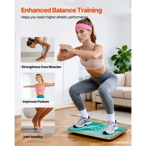 VEVOR Balance Board für Erwachsene 500 x 500 x 18 mm, 360° Drehbares Wackelbrett, 3-fach Verstellbares Balance-Trainingsgerät aus Holz, Rutschfeste Oberfläche für Core-Training, Heimfitnessstudio VEVOR Balance Board für Erwachsene 500 x 500 x 18 mm, 360° Drehbares Wackelbrett, 3-fach Verstellbares Balance-Trainingsgerät aus Holz, Rutschfeste Oberfläche für Core-Training, Heimfitnessstudio
