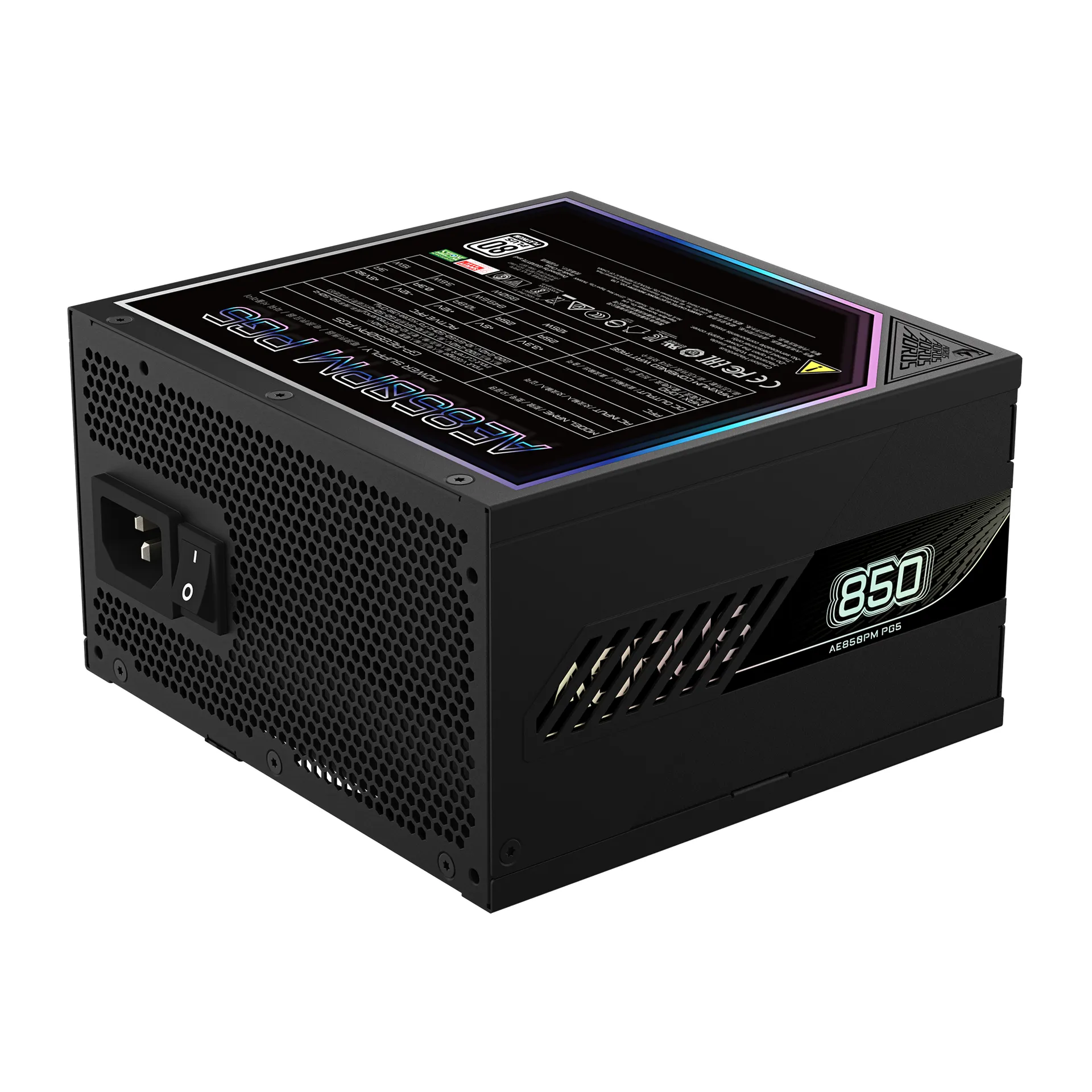 GIGABYTE AORUS ELITE P850W Netzteil - PCIe 5.0, 80 PLUS Platinum, Vollmodulares Design, 120mm Lüfter, ATX 3.0-kompatibel, EU-Stecker – Bild 6