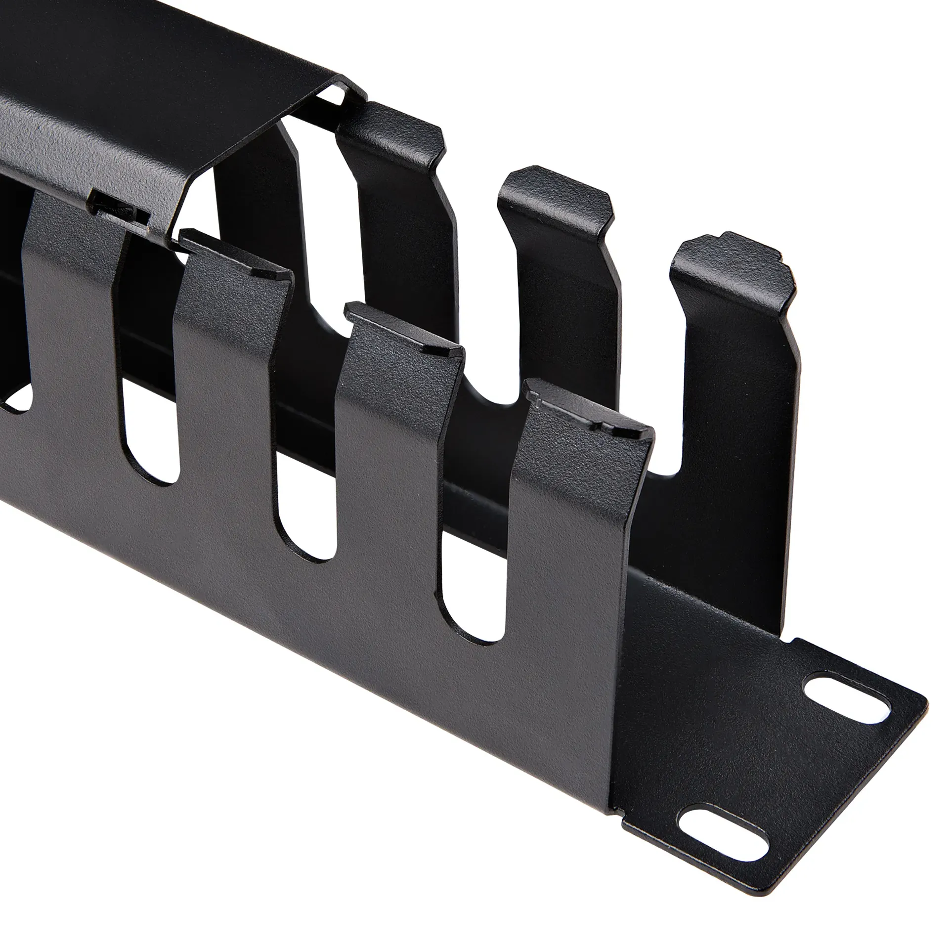 StarTech.com Horizontaler 1HE Rack Finger Kabelkanal mit Abdeckung - 19" Netzwerk/serverschrank Finger Kabelführung Panel - geschlitzter Kabelkanal mit Abdeckung – Bild 5