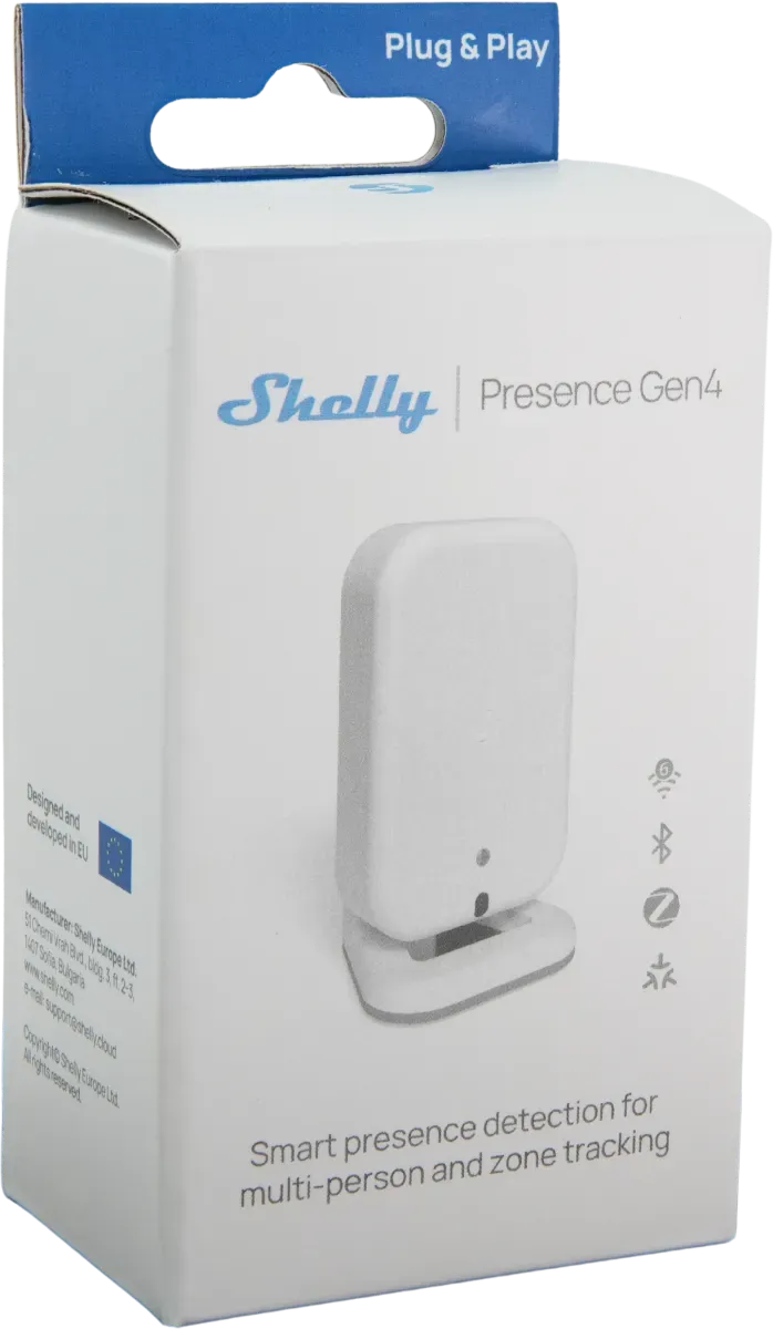 Shelly · Plug & Play · "Presence Sensor Gen4 White" · Präsenzmelder · WLAN · Matter · Zigbee · BT · weiß – Bild 10