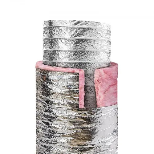 VEVOR Aluflexschlauch 7620mm lang Lüftungsschlauch Φ208mm Alu Flexrohr Luftkanal R-6 Thermischer Widerstandswert 25mm Rohrstärke Alurohr Schlauch Owens Corning-Isolierwatte Luftleitungen – Bild 8