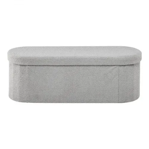 VEVOR faltbare Ottomane mit Stauraum (oval) Fußbank, klappbarer gepolsterter Sitzhocker bis 299,37 kg belastbar, 11 x 38 x 38 cm, Ottomanentruhe für Wohnzimmer Schlafzimmer, Eingangsbereich, Grau – Bild 10