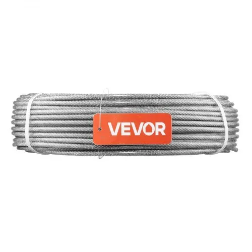 VEVOR Edelstahldrahtseil φ4,76 mm 61 m Länge, Drahtseil aus Edelstahl 304 mit einer Bruchlast von 7,1 kN, Stahlseil 7x7 Litzen, Geländerseil für Terrassengeländer, Gartenspaliere – Bild 8