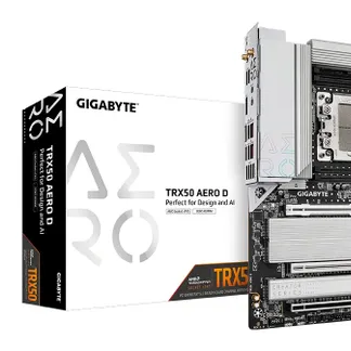 GIGABYTE TRX50 AERO D Mainboard – Unterstützt AMD Ryzen Threadripper 9000 Series CPUs, 16+8+4 Phases Digital VRM, up to 7800MHz DDR5 (OC), 3xPCIe 5.0 + 1xPCIe 4.0 M.2, Wi-Fi 7, 10GbE LAN, USB4 GIGABYTE TRX50 AERO D Mainboard – Unterstützt AMD Ryzen Threadripper 9000 Series CPUs, 16+8+4 Phases Digital VRM, up to 7800MHz DDR5 (OC), 3xPCIe 5.0 + 1xPCIe 4.0 M.2, Wi-Fi 7, 10GbE LAN, USB4