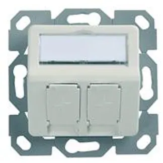 Telegärtner Modulträger,UP-Dose,f. 2xAMJ/AMJ-S-Mod./Kupp.,AW, 30Grad, 50×50 design, ohne Rahmen, (Keystone) Telegärtner Modulträger,UP-Dose,f. 2xAMJ/AMJ-S-Mod./Kupp.,AW, 30Grad, 50×50 design, ohne Rahmen, (Keystone)