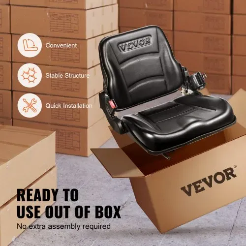VEVOR Traktorsitz 530 x 520 x 455 mm, 160–340 mm Schleppersitz, Universal Traktorsitz, Traktorsitz Schleppersitz, Gabelstapler PVC 12,9 kg für die meisten mechanischen Sitze wie Gabelstapler – Bild 5