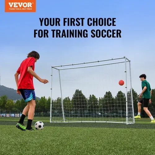 VEVOR Fußball Rebound Netze Tragbares Prellwand Fußball 242 x 92 x 184 cm, Rebounder Fußball Rückprallnetz Eisenrohr & PE-Netz Kinder & Jugendliche Verstellbar Fußballtor Rebounder Kicker Weiß – Bild 6