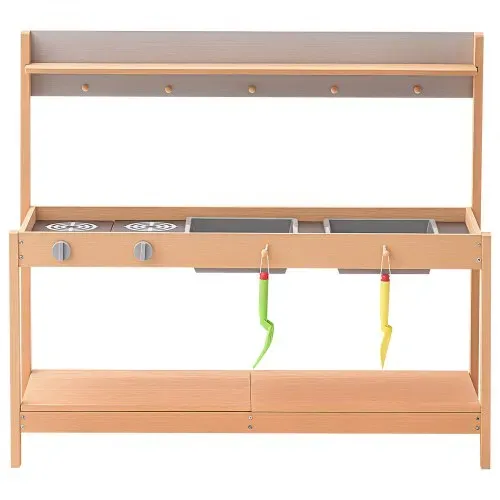 VEVOR Matschküche 1000x360x885 mm, Kinderküche, Holzspielzeug-Spielküchenset mit Zubehör, Outdoor-Spielset, Rollenspiel-Outdoor-Küche für Jungen und Mädchen, Kleinkinder-Spielküche mit Herd und Spüle – Bild 8