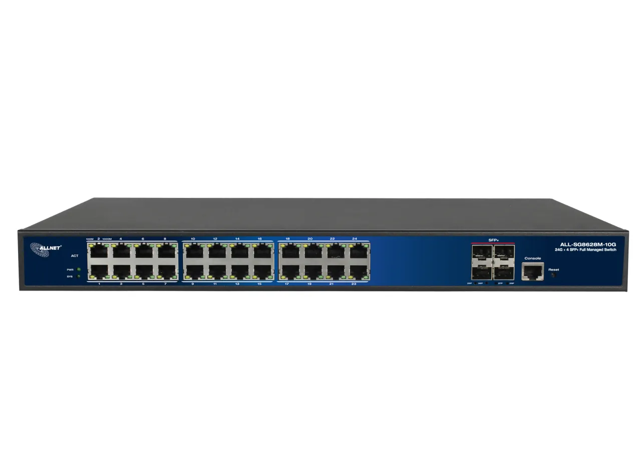 ALLNET Switch full managed Layer2+ 28 Port • 24x GbE • 4x SFP+ • 19" • JSON API • ALL-SG8628MJ-10G – Bild 2