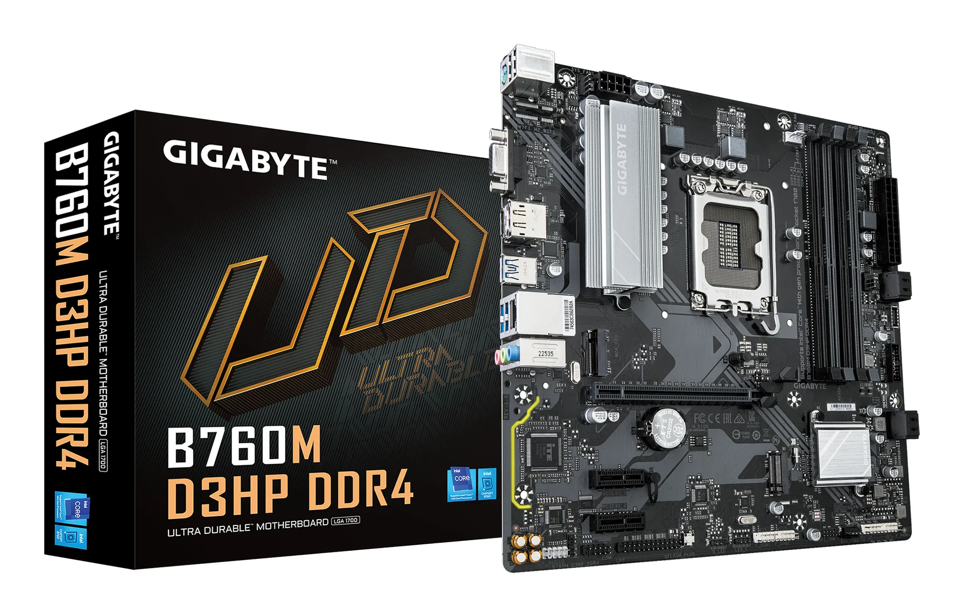 GIGABYTE B760M D3HP DDR4 Motherboard – Unterstützt Intel Core 14. Generation CPUs, 4+1+1 Phasen Digital VRM, bis zu 5333MHz DDR4 (OC), 2xPCIe 4.0 M.2, GbE LAN, USB 3.2 Gen1 GIGABYTE B760M D3HP DDR4 Motherboard – Unterstützt Intel Core 14. Generation CPUs, 4+1+1 Phasen Digital VRM, bis zu 5333MHz DDR4 (OC), 2xPCIe 4.0 M.2, GbE LAN, USB 3.2 Gen1