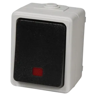 Feuchtraum Orientierungs-Schalter McPower “Taff“, 250V~/10A, IP44, AP, grau Feuchtraum Orientierungs-Schalter McPower “Taff“, 250V~/10A, IP44, AP, grau