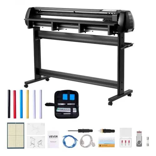 VEVOR Vinylschneidemaschine mit 135 cm max. Zufuhrbreite & Doppelklingen & LED-Anzeige, einstellbares Vinyl-Schneideplotter-Set mit Aufkleberbögen & Transferfolien & Signmaster-Software VEVOR Vinylschneidemaschine mit 135 cm max. Zufuhrbreite & Doppelklingen & LED-Anzeige, einstellbares Vinyl-Schneideplotter-Set mit Aufkleberbögen & Transferfolien & Signmaster-Software
