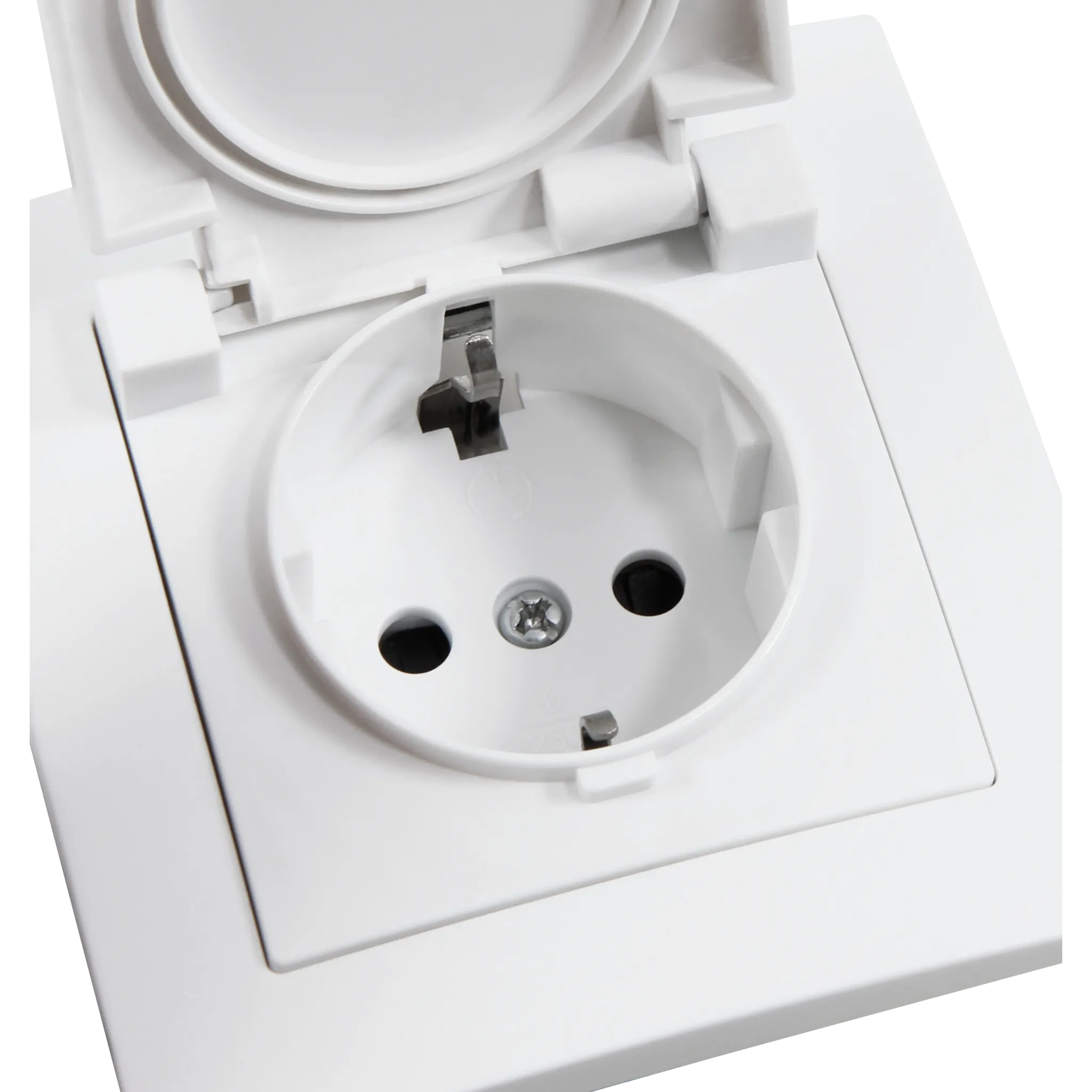 Schutzkontakt-Steckdose McPower ''Flair'', 250V~/16A, UP, IP44, weiß, 3er-Pack – Bild 2