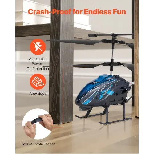 VEVOR RC-Helikopter, 2,4 GHz ferngesteuerter Hubschrauber, 3,5-Kanal-RC-Flugzeug, 16 Minuten Flugzeit, Höhenhaltung, Start/Landung mit einer Taste & LED-Leuchten, Spielzeug für Kinder ab 8 Jahren – Bild 4