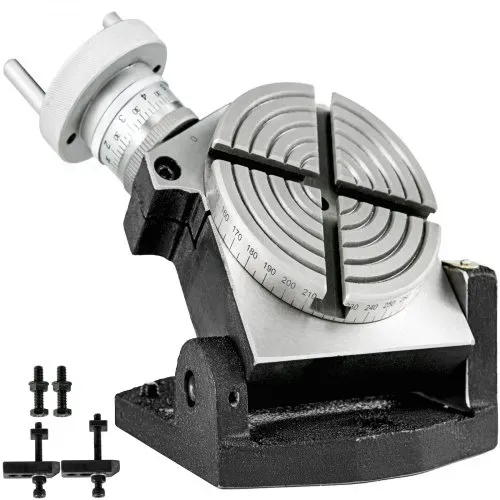 VEVOR Teilapparat Rundtisch 100mm Rundteiltisch Horizontal Vertikal Teilkopf Teilapparat schwenkbar zum Fräsen und Bohren VEVOR Teilapparat Rundtisch 100mm Rundteiltisch Horizontal Vertikal Teilkopf Teilapparat schwenkbar zum Fräsen und Bohren
