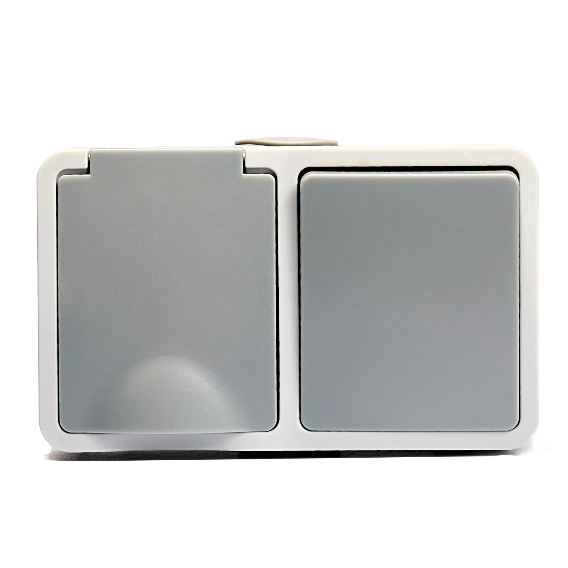 Feuchtraum Kombi-Dose McPower “Fix“,Schalter+Steckdose,Steckanschluss, 250V~, AP Feuchtraum Kombi-Dose McPower “Fix“,Schalter+Steckdose,Steckanschluss, 250V~, AP