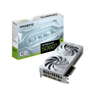 GIGABYTE GeForce RTX 5060 Ti EAGLE OC ICE 8G Grafikkarte – 8 GB GDDR7, 128 Bit, PCI-E 5.0, 2617 MHz Kernfrequenz, 3 x DisplayPort, 1 x HDMI, GV-N506TEAGLEOC ICE-8GD GIGABYTE GeForce RTX 5060 Ti EAGLE OC ICE 8G Grafikkarte – 8 GB GDDR7, 128 Bit, PCI-E 5.0, 2617 MHz Kernfrequenz, 3 x DisplayPort, 1 x HDMI, GV-N506TEAGLEOC ICE-8GD