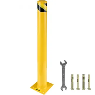 VEVOR Sicherheitspoller Stahlpollerpfosten 106,68 cm H 11,43 cm D Gelbe Schilder Rohrstahlbarriere VEVOR Sicherheitspoller Stahlpollerpfosten 106,68 cm H 11,43 cm D Gelbe Schilder Rohrstahlbarriere
