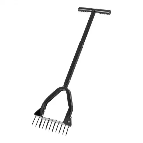 VEVOR Rasenlüfter 23,5 cm Manuell, Aerifizierer für Rasen mit 15 Eisen Spikes Langem T-Griff Breiter Platte, Bodenbelüften Werkzeug Rasenbelüfter für Verdichtete Böden Rasenpflege Hof Garten, Schwarz – Bild 10