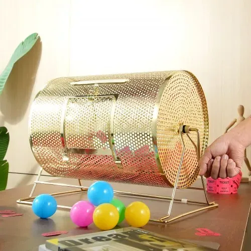 VEVOR Lostrommel Glückskind 5000 Lose oder 300 Tombola-Kugeln Fassungsvermögen, Professioneller Los-Drehkäfig aus Metall, Lotterie-Drehscheibe, Losbox für Lotteriespiele Golden – Bild 7