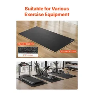 VEVOR Laufbandmatte für Teppichboden Bodenschutzmatte (90 x 200 cm) für Sportgeräte 4 mm dick, Trainingsgerätematte für Laufbänder Ellipsentrainer Rudergerät, hochdichter PVC-Bodenschutz VEVOR Laufbandmatte für Teppichboden Bodenschutzmatte (90 x 200 cm) für Sportgeräte 4 mm dick, Trainingsgerätematte für Laufbänder Ellipsentrainer Rudergerät, hochdichter PVC-Bodenschutz