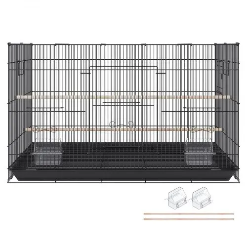 VEVOR Vogelvoliere 76x46x45cm Vogelkäfig aus Q195-Kohlenstoffstahl Vogelhaus für 2-3 mittelgroße bis große Vögel Voliere mit Sicherheitstür Vogelheim Vogelbauer – Bild 8