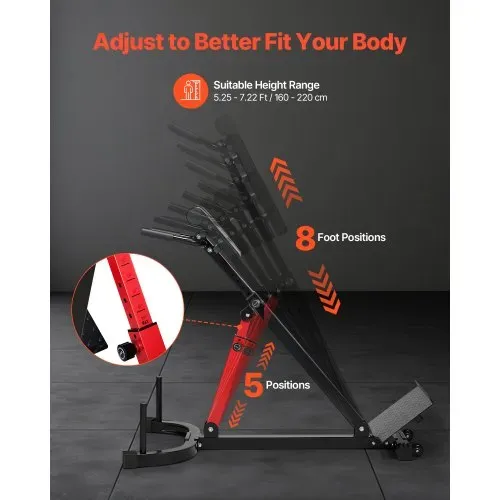 VEVOR multifunktionale Hyperextensionsbank Rückenstrecker Rückenverlängerung römischer Stuhl (Kohlenstoffstahl) 158 kg belastbare rollbare Rückentrainer Fitness-Hantelbank Heim-Fitnessstudio – Bild 3