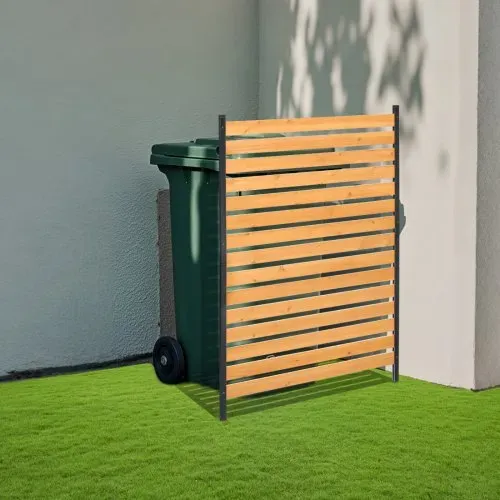 VEVOR Sichtschutzzaun aus Holz, 1550x980 mm, 1-Paneel-Sichtschutzwand für Klimaanlagen, Umzäunung für Poolausrüstung mit Metallpfählen, Mülltonnenversteck für den Außenbereich als Gartendekoration – Bild 7
