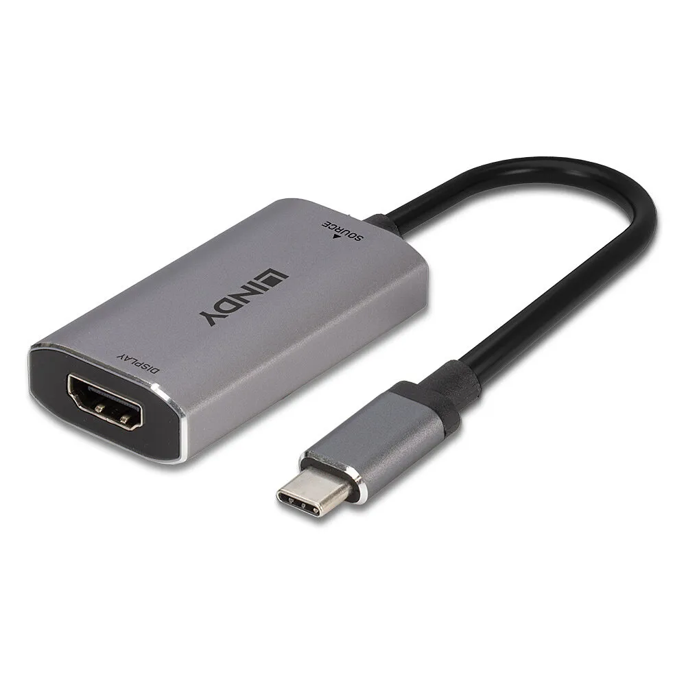 Lindy 43327 Videokabel-Adapter 0,11 m USB Typ-C HDMI Schwarz, Grau – Bild 5