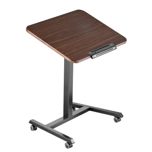 VEVOR Höhenverstellbarer Schreibtisch Computertisch 650x480x(760-1102)mm, Metallgestell, MDF-Tischplatte, 0-90° Neigbar, 15kg Belastbarkeit, Lenkrolle mit Bremsen, Steh-Sitz Tisch für Homeoffice Büro – Bild 10