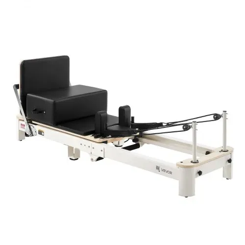 VEVOR Pilates Reformer Gerät Klappbar 221 x 69 x 83 cm Aluminiumlegierung für Heimgebrauch & Fitnessstudio, mit Jumpboard, Sitzbox, Verstellbarer Kopfstütze und Leisem Schlittenlauf, 181 kg Belastbar – Bild 9