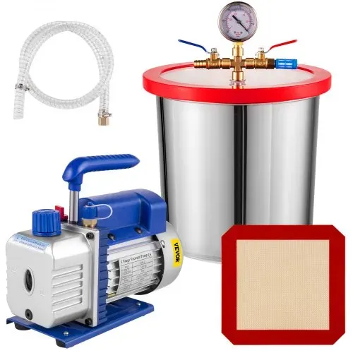 VEVOR 12L Vakuumkammer Multifunktionspumpe 85L/Min Vakuumpumpe Unterdruckpumpe Edelstahl VEVOR 12L Vakuumkammer Multifunktionspumpe 85L/Min Vakuumpumpe Unterdruckpumpe Edelstahl