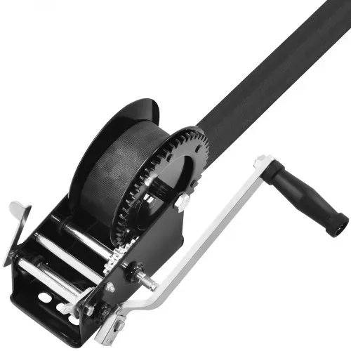 VEVOR Seilwinde 1587,5kg Handseilwinde 160x160x180mm Bootswinde 2-Wege-Ratsche/2-Gang Handwinde mit ca. 10m Polyesterband Gurtwinde mit ergonomischen Griff Handseilzug Winde für Fahrzeuge und Boote – Bild 8