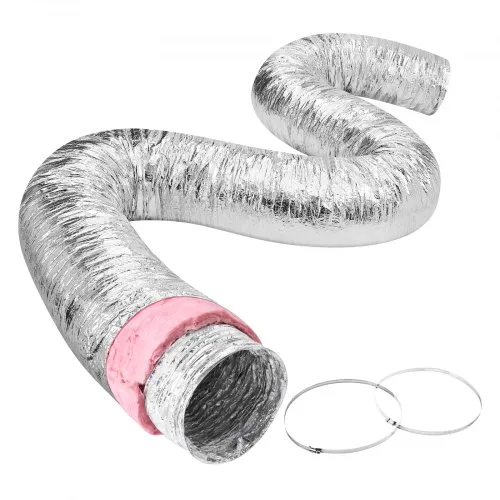 VEVOR Aluflexschlauch 7620mm lang Lüftungsschlauch Φ208mm Alu Flexrohr Luftkanal R-6 Thermischer Widerstandswert 25mm Rohrstärke Alurohr Schlauch Owens Corning-Isolierwatte Luftleitungen VEVOR Aluflexschlauch 7620mm lang Lüftungsschlauch Φ208mm Alu Flexrohr Luftkanal R-6 Thermischer Widerstandswert 25mm Rohrstärke Alurohr Schlauch Owens Corning-Isolierwatte Luftleitungen