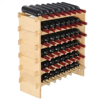 VEVOR Weinregal Weinständer für 48 Flaschen, BambusßFlaschenregal mit 6 Fächern, Stapelbar Vintage Weinständer Metall für Keller, Bar, Lagerraum usw. Flaschenhalter Weinflaschenregal 60 kg Belastbar VEVOR Weinregal Weinständer für 48 Flaschen, BambusßFlaschenregal mit 6 Fächern, Stapelbar Vintage Weinständer Metall für Keller, Bar, Lagerraum usw. Flaschenhalter Weinflaschenregal 60 kg Belastbar
