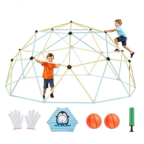 VEVOR Kletterkuppel geometrisches Klettergerüst mit 2 Basketbällen & Netz (305 cm), 453 kg belastbares Klettergerüst, Klettergerät für Kinder von 3 bis 10 Jahren Gartenspielzeug Spielplatz VEVOR Kletterkuppel geometrisches Klettergerüst mit 2 Basketbällen & Netz (305 cm), 453 kg belastbares Klettergerüst, Klettergerät für Kinder von 3 bis 10 Jahren Gartenspielzeug Spielplatz