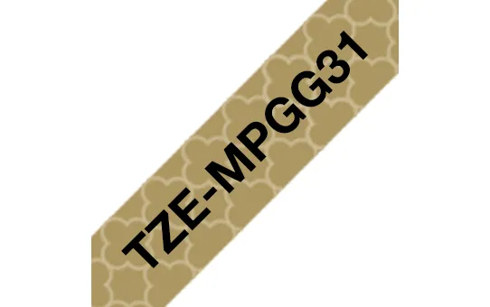 Brother TZE-MPGG31 Etiketten erstellendes Band Schwarz auf gold Brother TZE-MPGG31 Etiketten erstellendes Band Schwarz auf gold